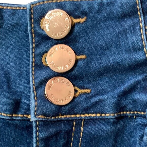 Mitzi Michel Sz 7 High Waisted 3-Button Stretch Skinny Jeans 9B - Picture 5 of 9